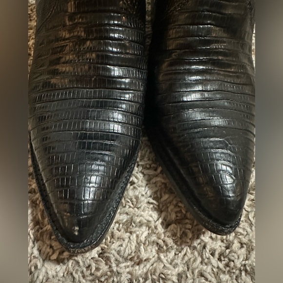 Justin Vintage Black Iguana Lizard Boots L4705 - Picture 4 of 8